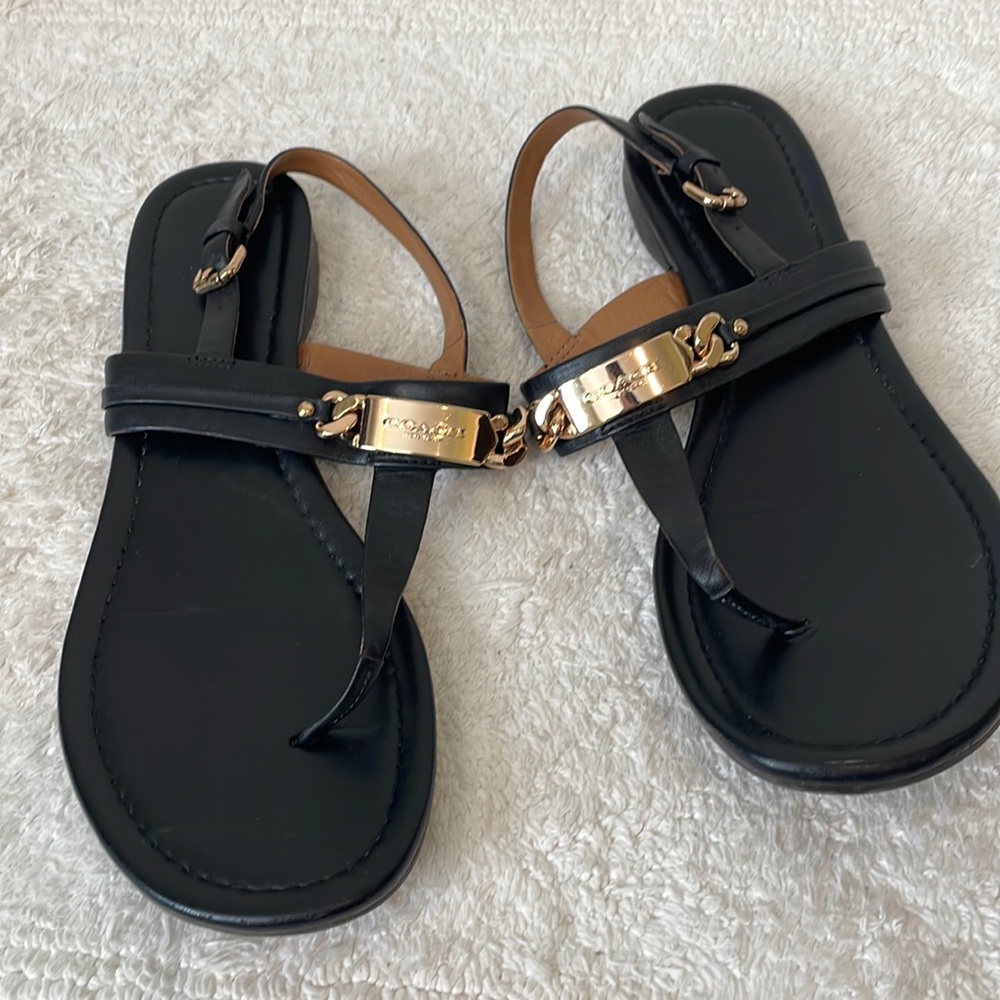 Coach black leather sandals - size 8.5 “Caterine”